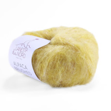 18 Пряжа Laines du Nord Alpaca Brushed, 50г - 115м, жовтий, 50% альпака, 35% вовна, 15% нейлон