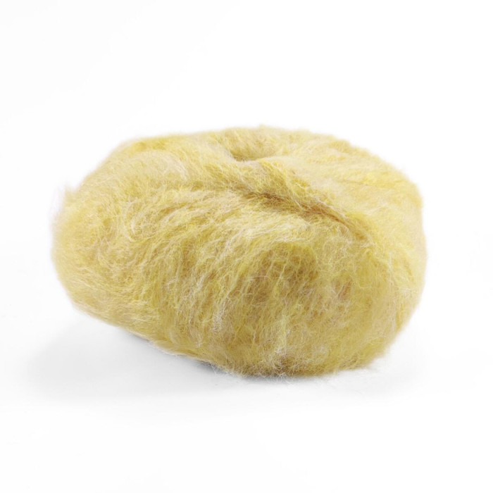 18 Пряжа Laines du Nord Alpaca Brushed, 50г - 115м, жовтий, 50% альпака, 35% вовна, 15% нейлон