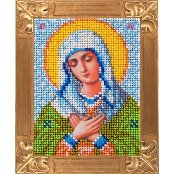 C734 Ікона Пресвятої Богородиці Розчулення. Вертоградъ. Схема на тканині для вишивання бісером
