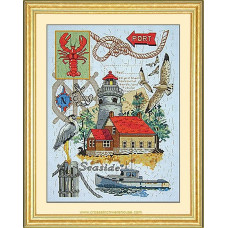 182-1810 Janlynn Набір для вишивки рахунковим хрестиком - Колаж на березі моря 23x30 см, Aida 14