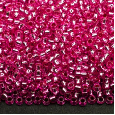 18277 10/0 чеський бісер Preciosa, 5 г, рожевий, кристальний з блискучим срібним отвором
