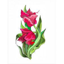 O026 Червоні тюльпани. Orchidea. Канва з нанесеним малюнком(Знятий з виробництва)