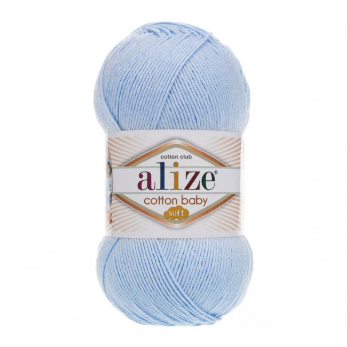 183 Пряжа Cotton Baby Soft 100гр - 270м (Блакитний) Alize(Знятий з виробництва)