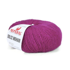 183 Пряжа Mondial Dolce Mohair, 50г - 150м, фуксія, 60% кід мохер, 40% акрил