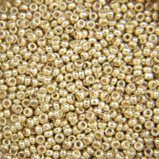 18303 10/0 чеський бісер Preciosa, 5 г, золотий, кристальний металік