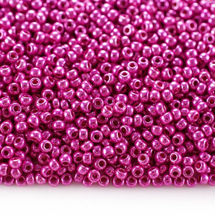 18377 10/0 чеський бісер Preciosa, 50 г, рожевий, кристальний металік