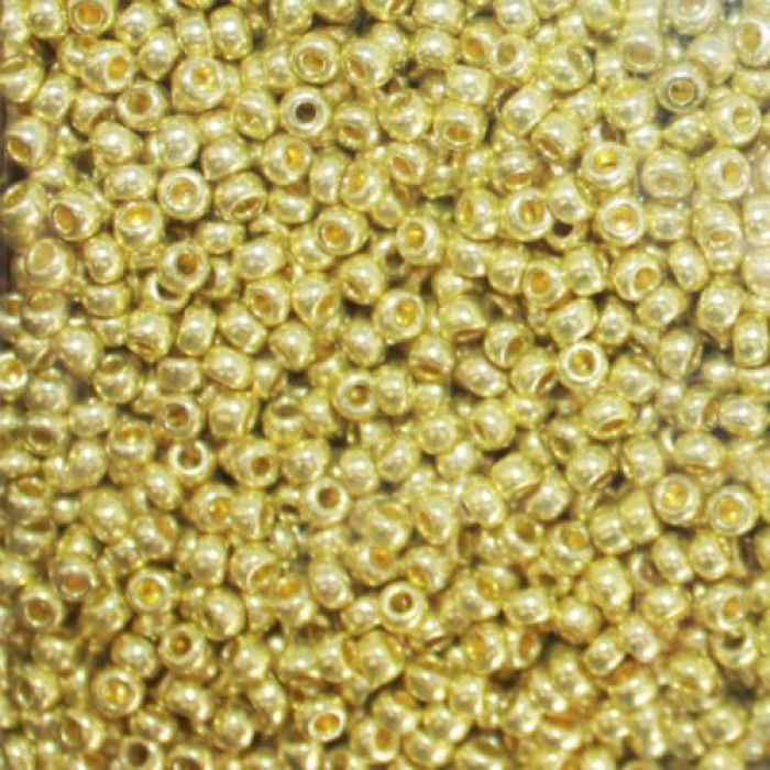 18386 10/0 чеський бісер Preciosa, 5 г, золотий, кристальний металік