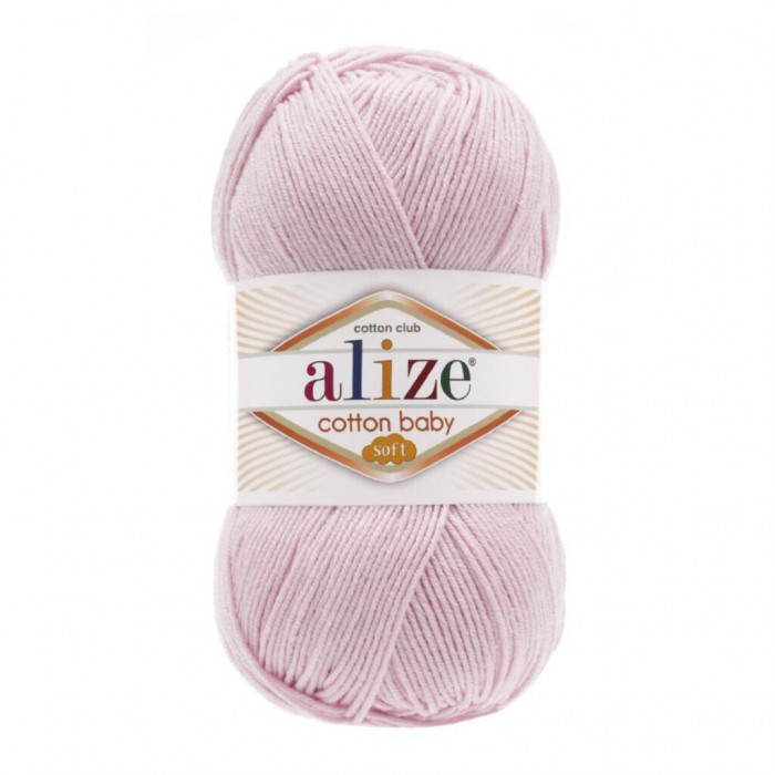 184 Пряжа Cotton Baby Soft 100гр - 270м (Блідо-рожевий) Alize(Знятий з виробництва)
