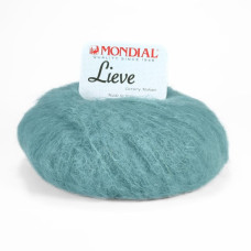 186 Пряжа Mondial Lieve, 50г - 140м, бірюзовий, 90% кід мохер, 10% мікрофібра PА