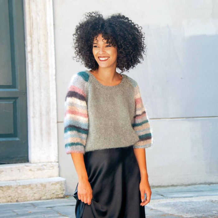 186 Пряжа Mondial Lieve, 50г - 140м, бірюзовий, 90% кід мохер, 10% мікрофібра PА