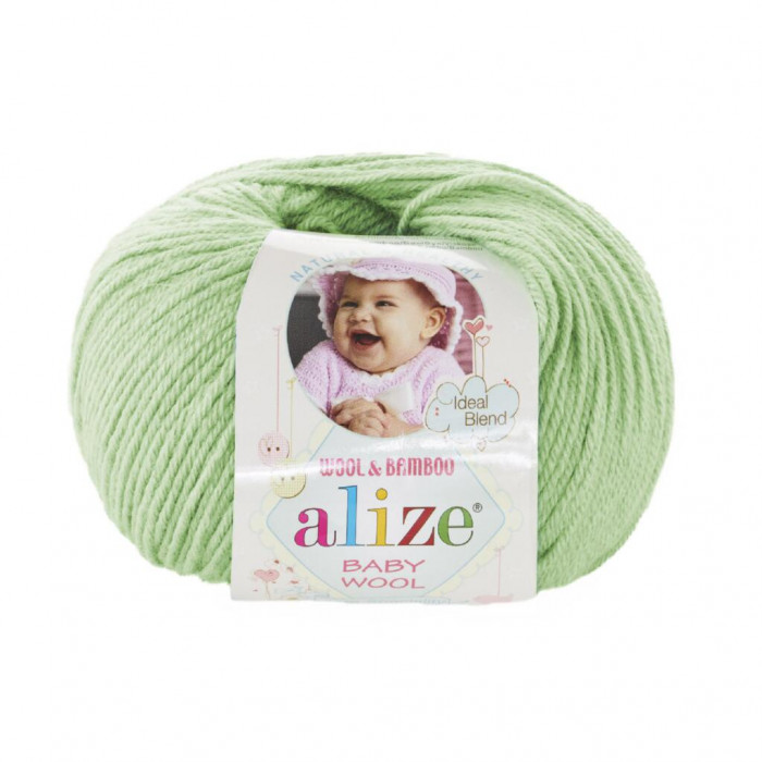 188 Пряжа Baby Wool 50гр - 175м (зелена м'ята). Alize(Знятий з виробництва)