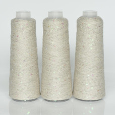 189 Infinity Yarn Пряжа паєтки 3 мм на котонi, Мокко+прозора голографія  100гр-800м
