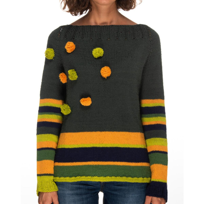 19 Пряжа Laines du Nord Spring Wool, 50г - 140м, салатовий, 50% вовна, 50% бавовна