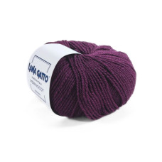 19004 Пряжа Lana Gatto Merinocot, 50г - 125м, сливовий, 53% мериносова вовна екстрафайн, 47% бавовна