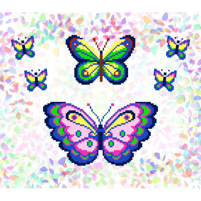 K226 Метелики (21х29 см). Confetti. Водорозчинний флізелін з малюнком