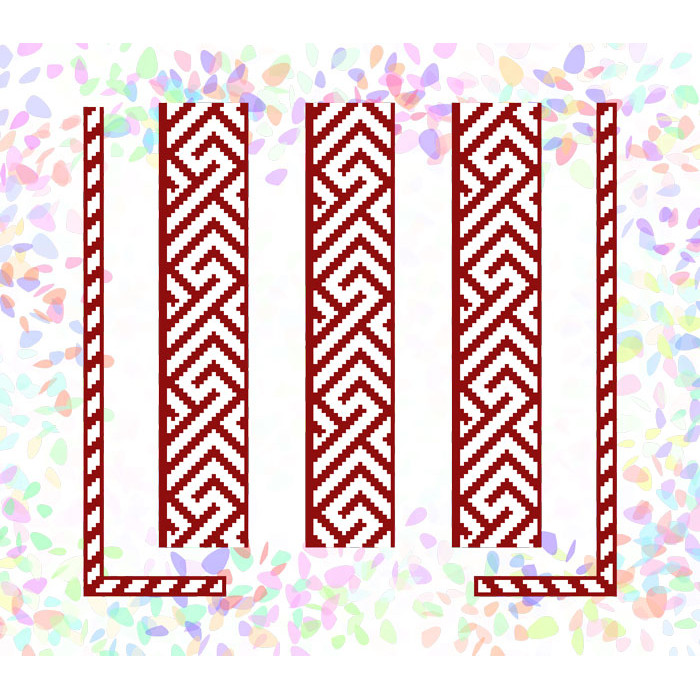 K262 Червоний орнамент (21х29 см). Confetti. Водорозчинний флізелін з малюнком