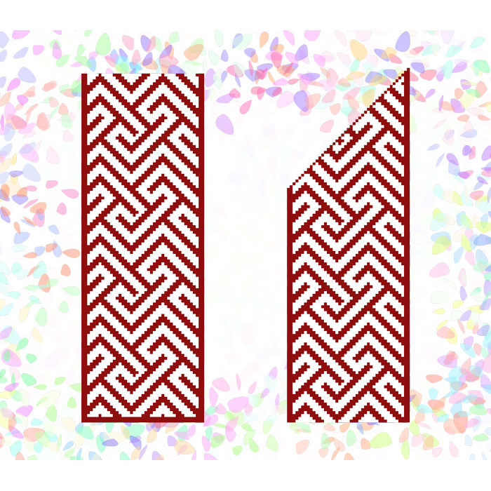 K263 Червоний орнамент (21х29 см). Confetti. Водорозчинний флізелін з малюнком