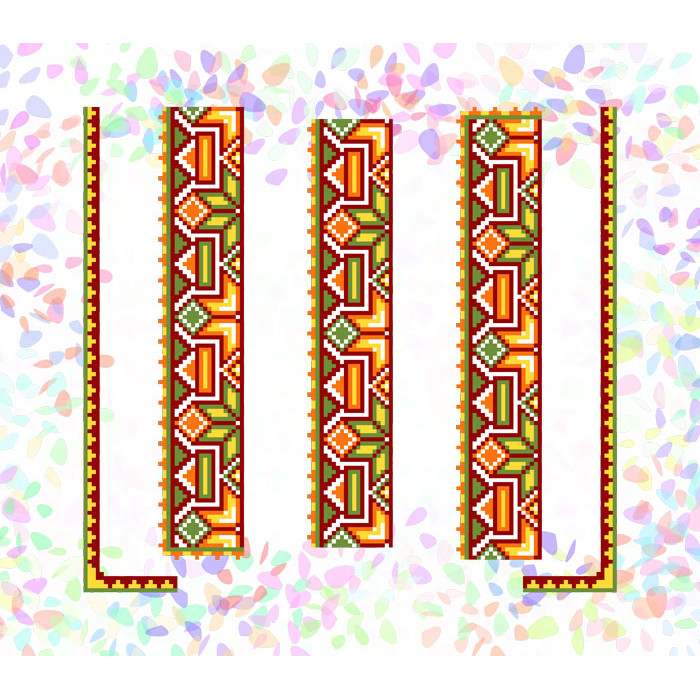 K266 Гуцульський орнамент (21х29 см). Confetti. Водорозчинний флізелін з малюнком