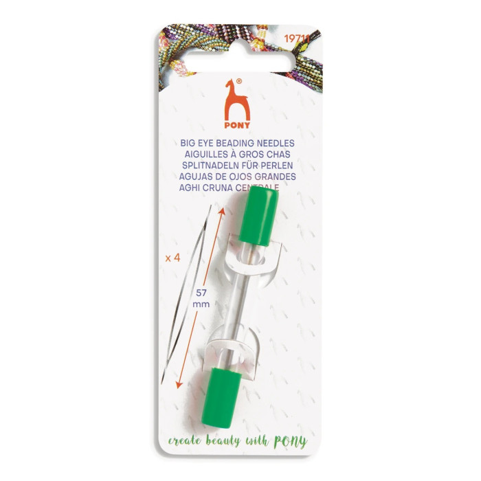 19711 Pony Голки бісерні з великим вушком діаметр 56 мм довжина 57 мм, 4 шт