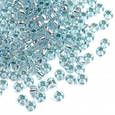 78133 10/0 чеський бісер Preciosa, 5 г, зелено-блакитний, кристальний сольгель з блискучим срібним отвором