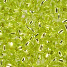 78153 10/0 чеський бісер Preciosa, 5 г, зелений, кристальний сольгель з блискучим срібним отвором