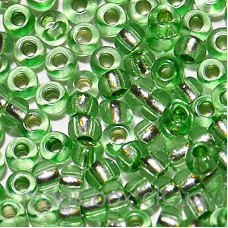 78161 10/0 чеський бісер Preciosa, 5 г, зелений, кристальний сольгель з блискучим срібним отвором