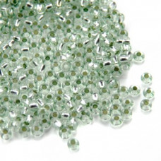 78162 10/0 чеський бісер Preciosa, 5 г, зелений, кристальний сольгель з блискучим срібним отвором