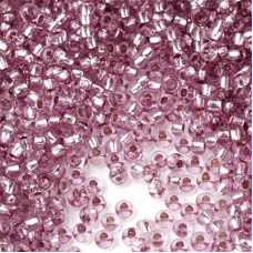 78195 10/0 чеський бісер Preciosa, 5 г, рожево-фіолетовий темний, кристальний сольгель з блискучим срібним отвором