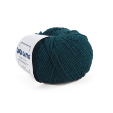 19994 Пряжа Lana Gatto Merinocot, 50г - 125м, темно-смарагдовий, 53% мериносова вовна екстрафайн, 47% бавовна