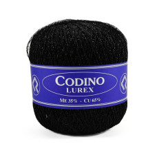 2 Пряжа Campolmi Filati Codino, 50г - 375 м, чорний, 65% купра 35%, металізована нитка