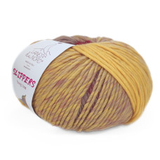 2 Пряжа Laines du Nord Slippers, 200г - 200м, вишневий-жовтий, 100% вовна