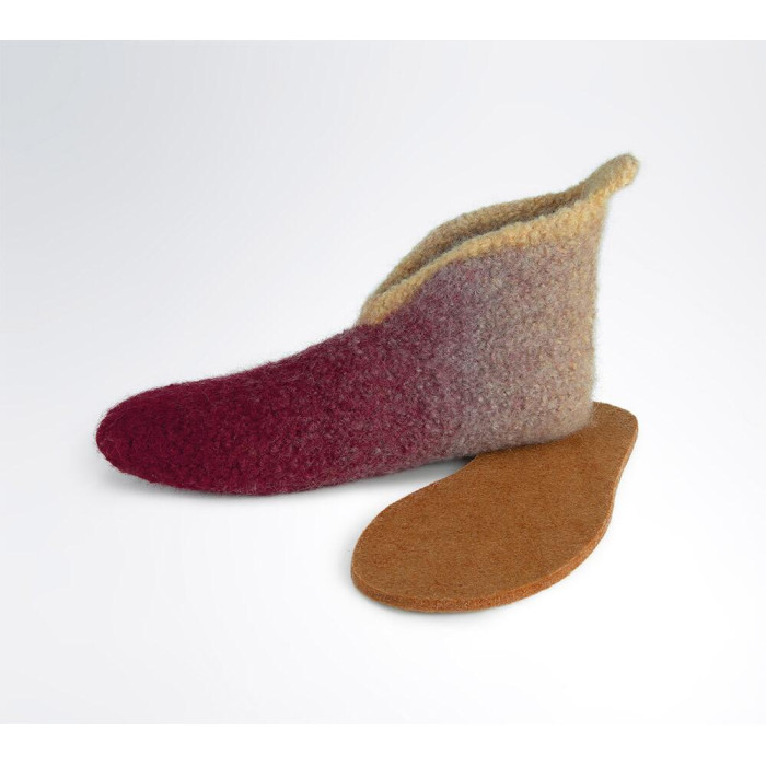 2 Пряжа Laines du Nord Slippers, 200г - 200м, вишневий-жовтий, 100% вовна