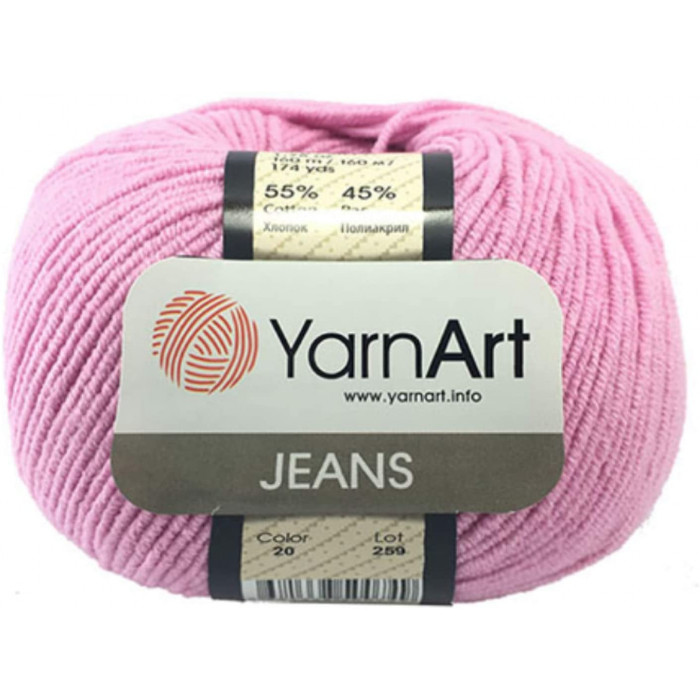 20 Пряжа Jeans 50гр - 160м (Рожевий) YarnArt