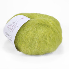 20 Пряжа Laines du Nord Alpaca Brushed, 50г - 115м, салатовий, 50% альпака, 35% вовна, 15% нейлон