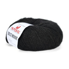 200 Пряжа Mondial Dolce Mohair, 50г - 150м, чорний, 60% кід мохер, 40% акрил