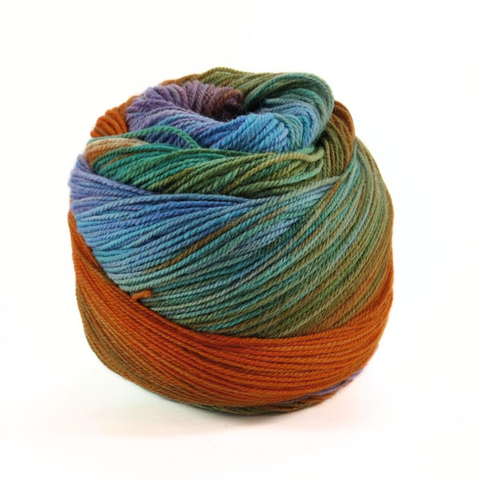 201 Шкарпеткова Пряжа Laines du Nord WaterColor Sock, 100г - 420м, різнокольоровий, 75% вовна, 25% нейлон