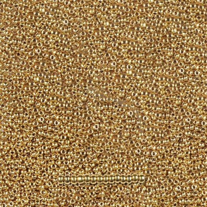 20206 10/0 чеський бісер Preciosa, 50 г, золотий, непрозорий металік