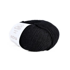 204 Пряжа Laines du Nord Andina, 50г - 175м, чорний, 50% альпака, 50% вовна