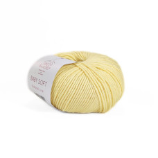 206 Пряжа Laines du Nord Baby Soft, 50г - 135м, ванільний, 50% бавовна органічна, 50% cоєві волокна