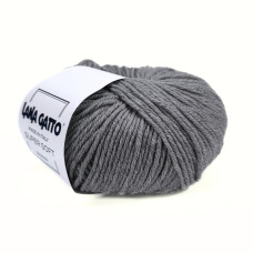 20742 Пряжа Lana Gatto Super Soft, 50г - 125м, сірий, 100% меринос екстрафайн
