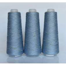 209 Пряжа Visco Knot Infinity Yarn, 100гр - 500м, світлий джинс+мультіколор, 100% віскоза з люрексом