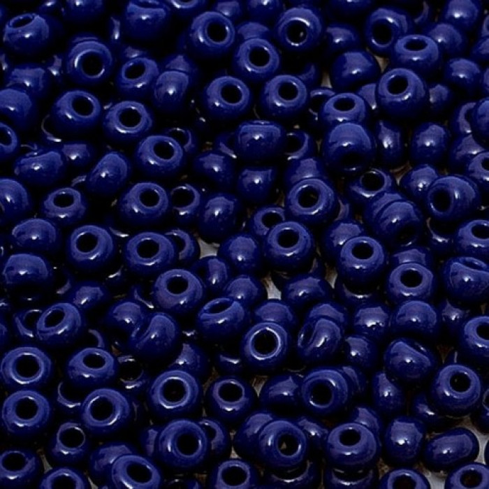 33080 10/0 чеський бісер Preciosa, 50 г, синій темний, непрозорий