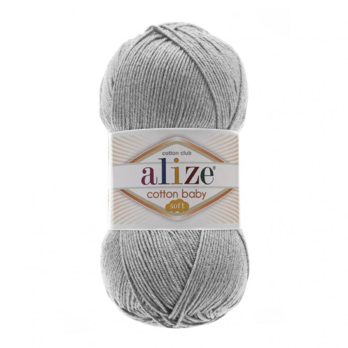 21 Пряжа Cotton Baby Soft 100гр - 270м (Сірий) Alize(Знятий з виробництва)