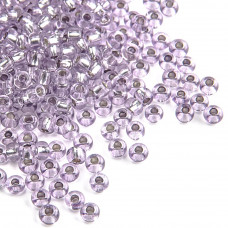 78122 10/0 чеський бісер Preciosa, 50 г, фіолетовий, кристальний сольгель з блискучим срібним отвором
