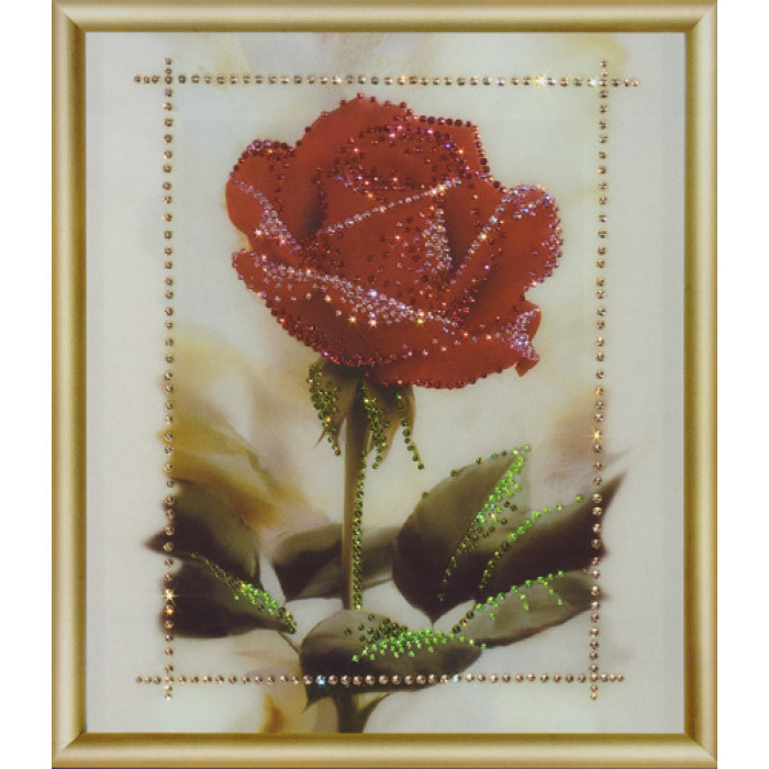 КС-065 Кришталева троянда. Чарівна мить. Набір для виготовлення картини зі стразами