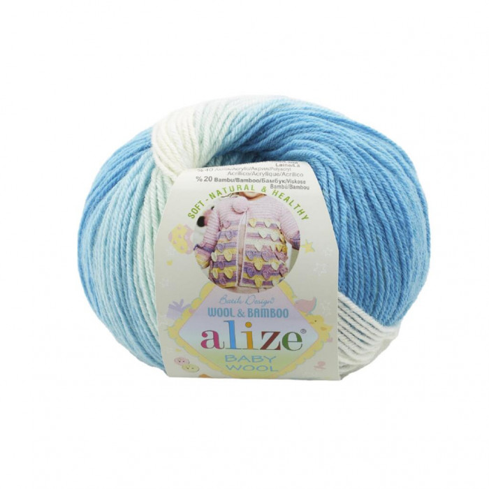 2130 Пряжа Baby Wool Batik 50гр - 175м (різнокольорова). Alize(Знятий з виробництва)