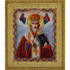 Р-112 Мініатюрна Ікона святителя Миколая Чудотворця. Картини бісером. Набір для вишивання бісером(Знятий з виробництва)