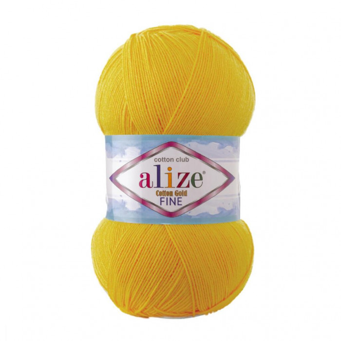 216 Пряжа Cotton Fine Gold 100гр - 660м (Жовтий) Alize(Знятий з виробництва)