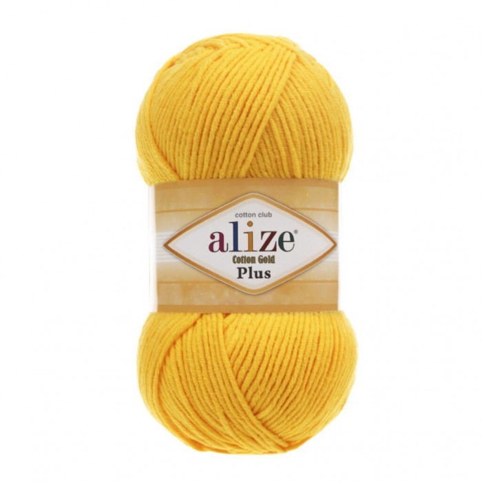 216 Пряжа Cotton Gold Plus 100гр - 200м (Жовтий) Alize(Знятий з виробництва)
