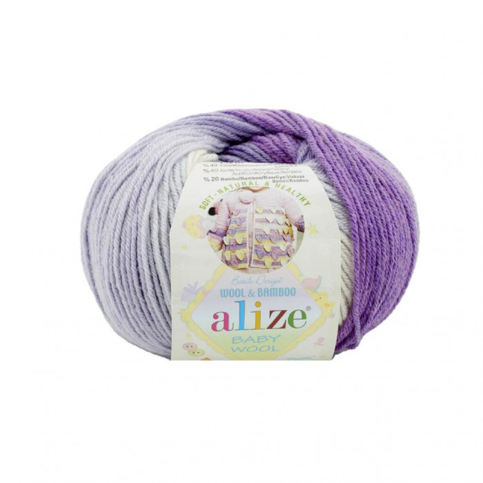 2167 Пряжа Baby Wool Batik 50гр - 175м (різнокольорова). Alize(Знятий з виробництва)